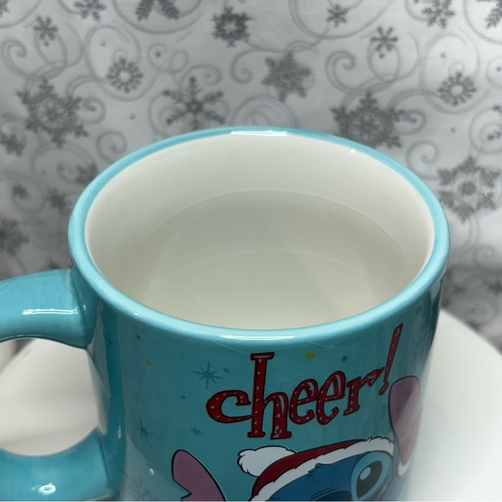 Disney Christmas CHEER Santa Hat Stitch & Santa Scrump Mug Topper Ceramic Mug - Picture 9 of 12